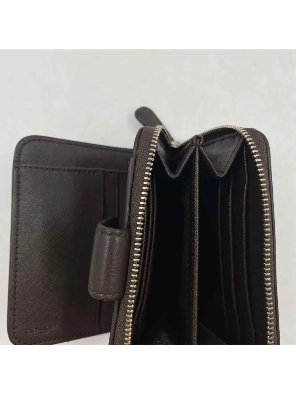 Coach Signature C Small Women's Tan Brown Leather Luxe  Wallet